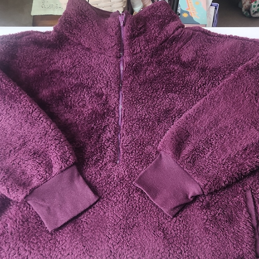 LuLaRoe Nancy Rich Purple Fleece Pullover